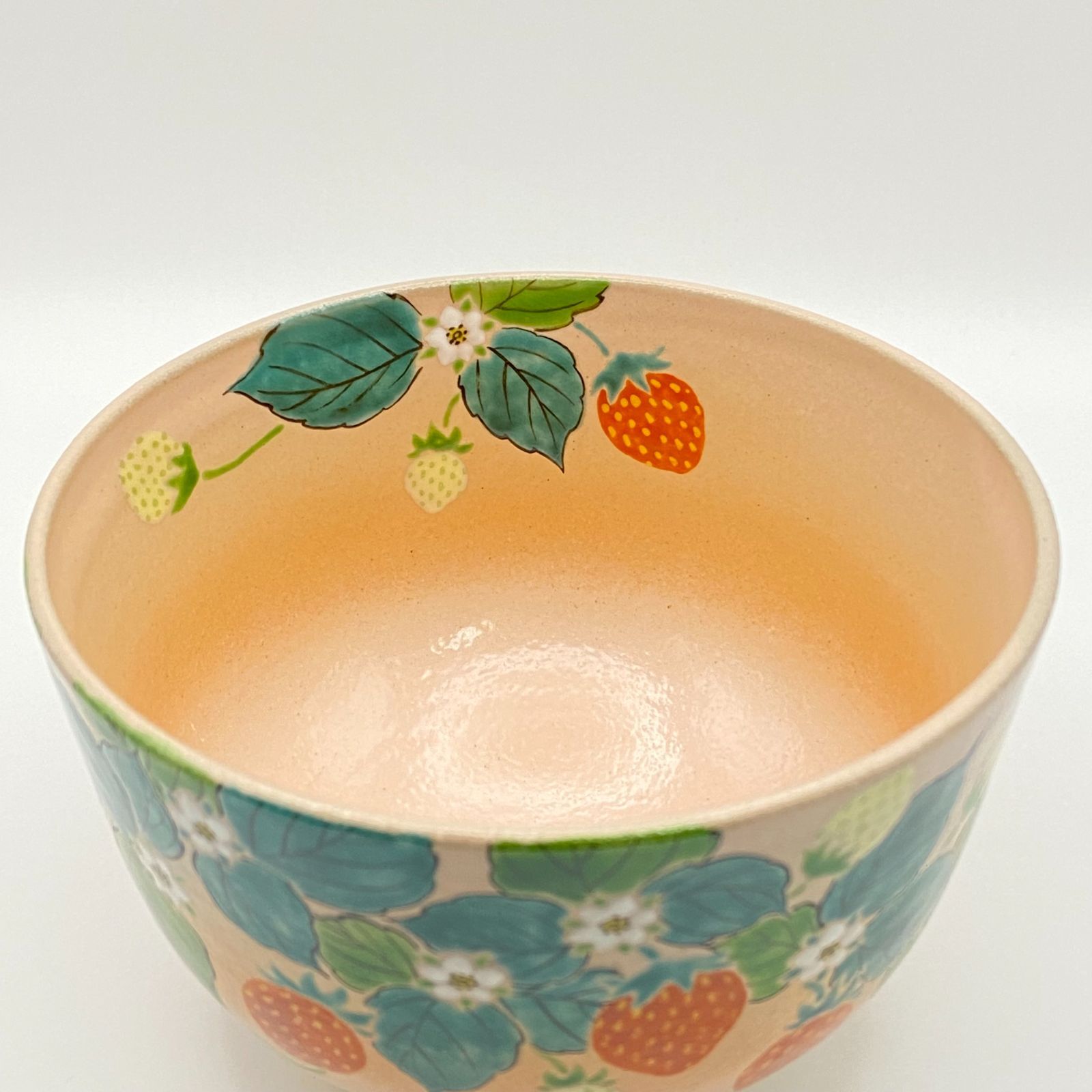 新品】茶碗 桃地 いちご 小倉寅介 紙箱入 茶道具 茶盌 茶器