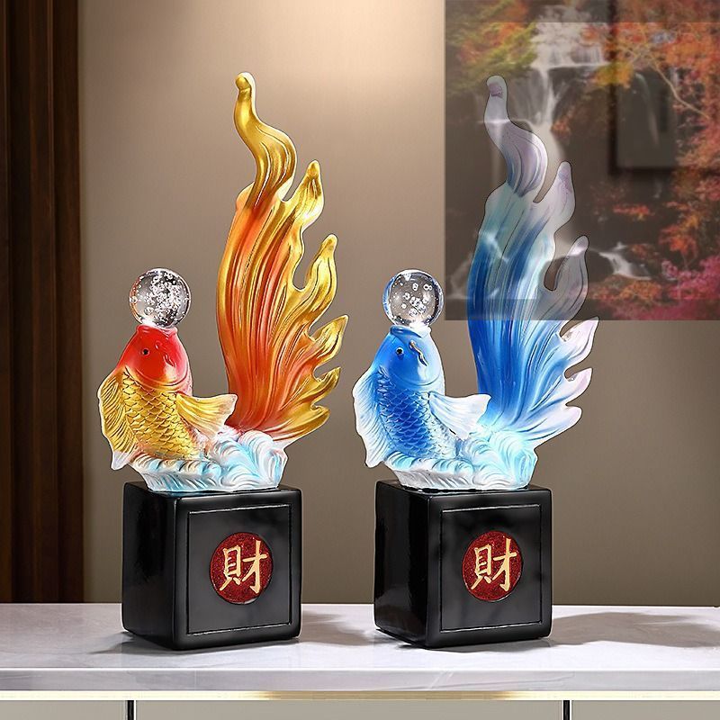 鯉 魚の置物 聚寶盆 風水グッズ 招財 商売繁盛祈願 金運アップ 開運 鯉