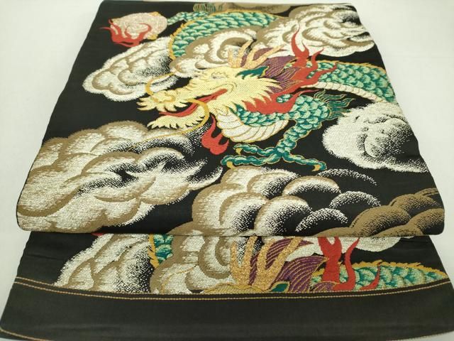 平和屋着物○アンティーク 大正ロマン 九寸開き名古屋帯 飛龍