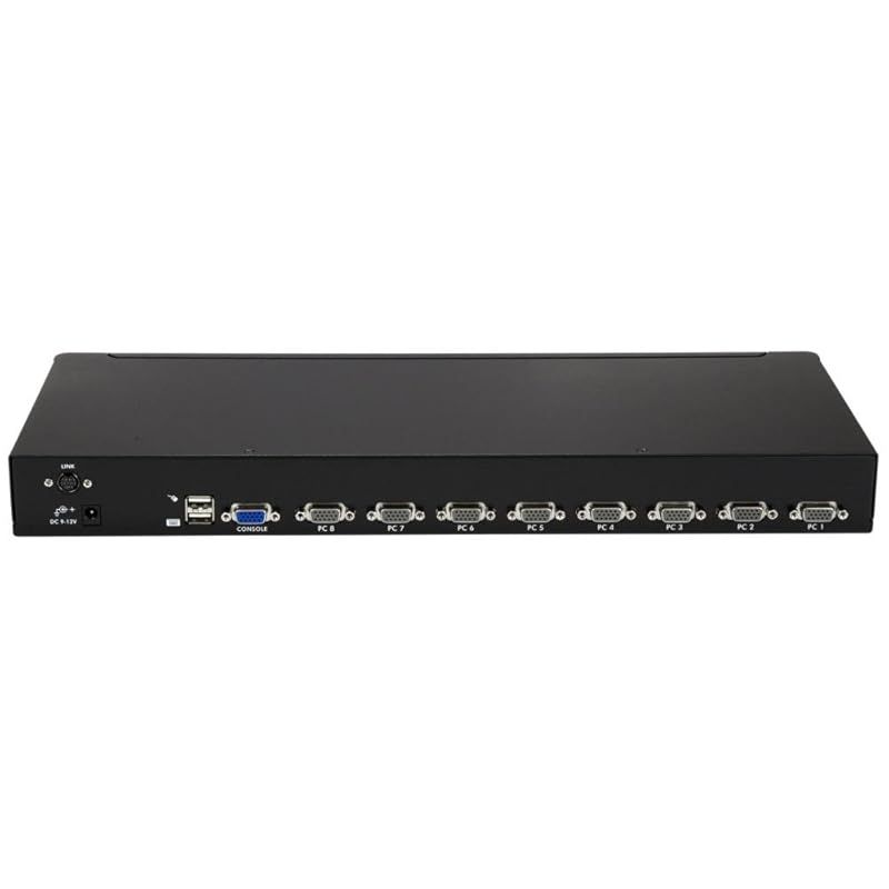1Uラックマウント型8ポートVGA対応USB接続KVMスイッチ