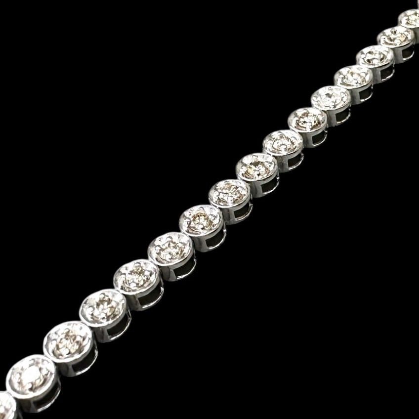 天然ダイヤモンドブレスレット　K18YG D1.00ct 18cm K18WG D1.00ct ダイヤモンド テニスブレスレット 6.4g 18