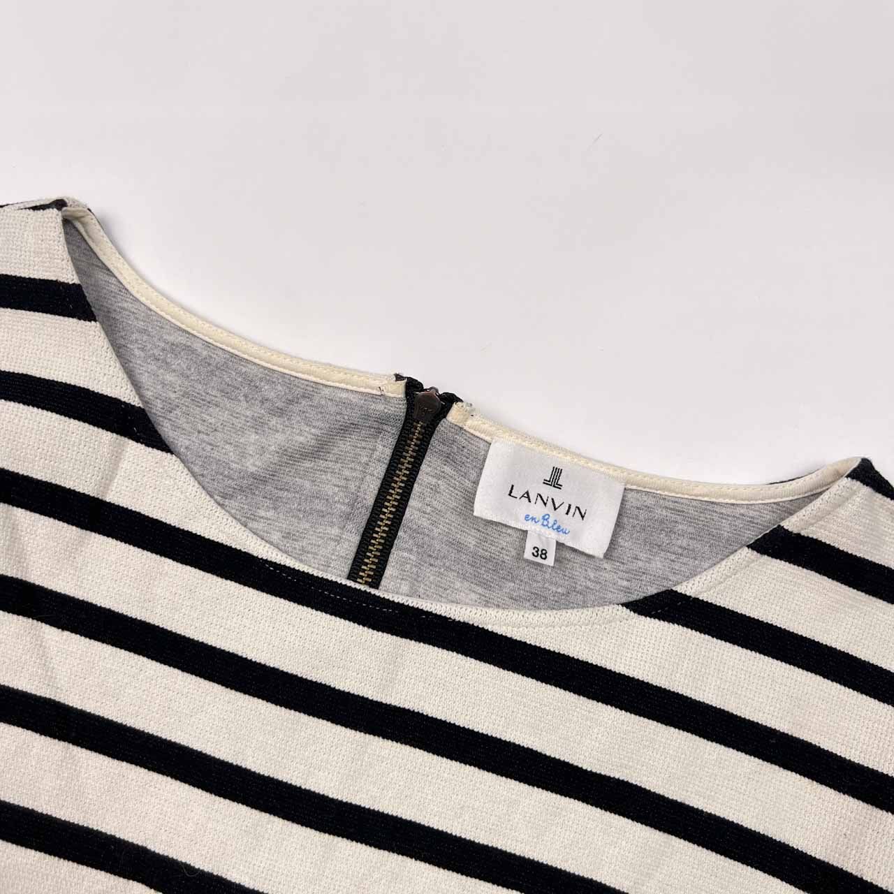 「LANVIN en Bleu」 半袖カットソー 38 ブラック レディース LANVIN en Bleu 「LANVIN Bleu」 半袖カットソー 38 ブラック