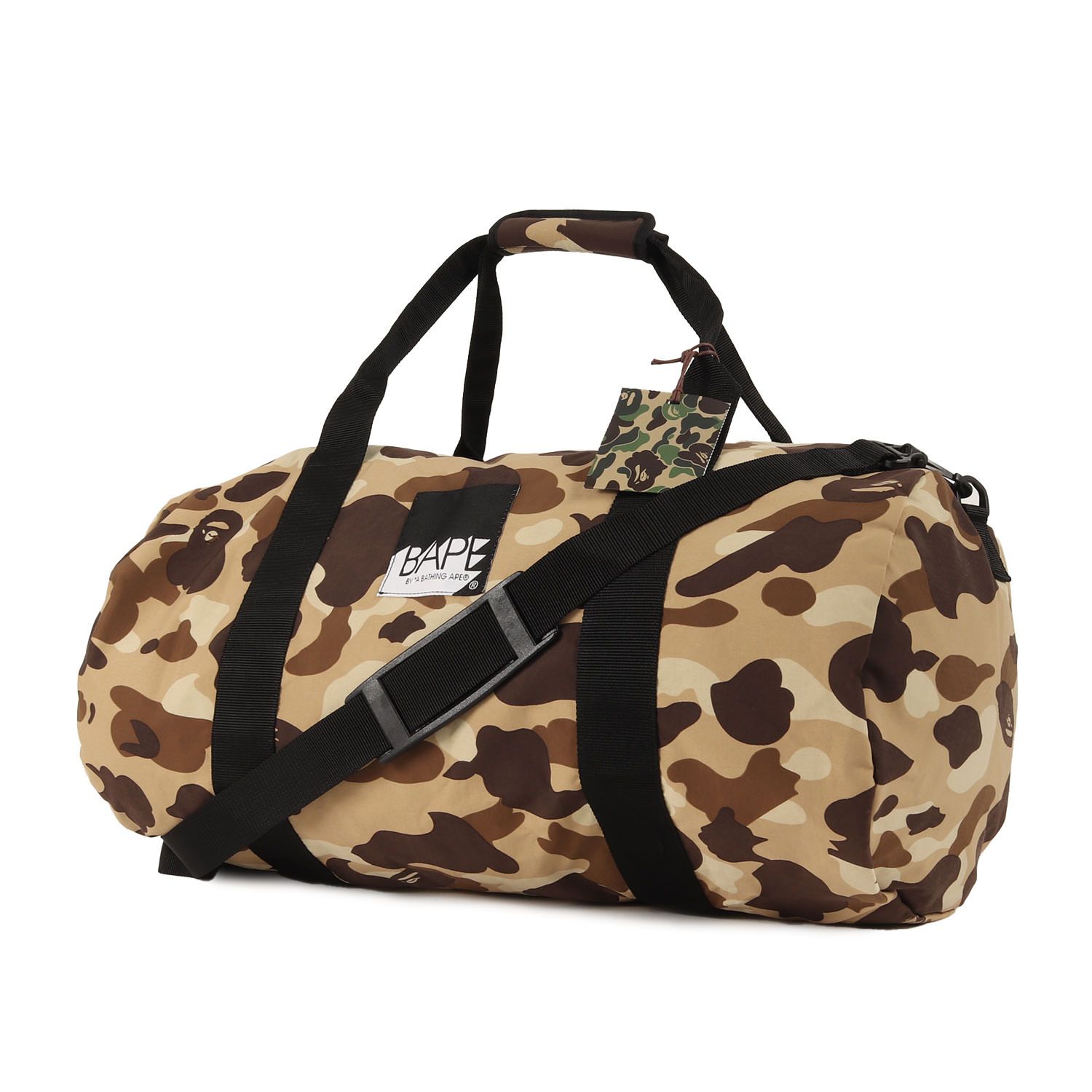 新品 A BATHING APE ア ベイシング エイプ 00s カラーカモ 猿迷彩 ミディアムパック 2WAY ドラムバッグ (デッドストック) ベージュカモ サイズ:M カバン【メンズ】