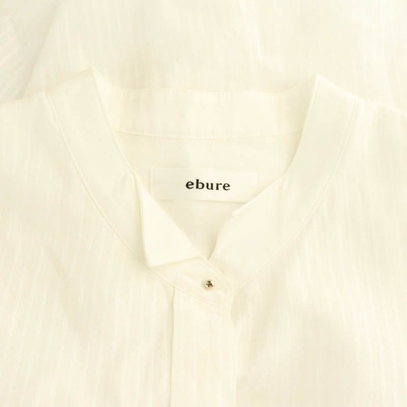 エブール ebure リュクスリネンストライプシャツ ブラウス 半袖