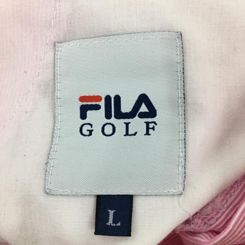 フィラゴルフ ハーフパンツ ピンク×白 ストライプ ストレッチ  メンズ L ゴルフウェア FILA GOLF