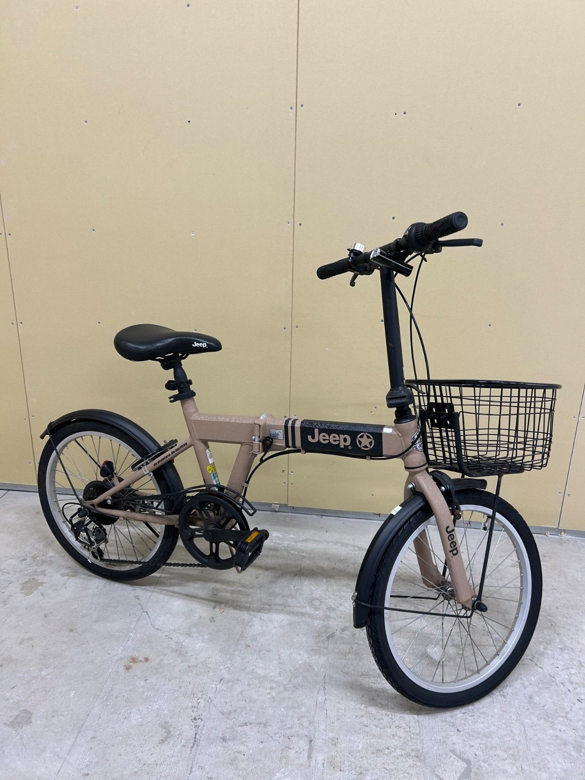 【美品】jeep 折りたたみ自転車 JE-206G カゴ付き