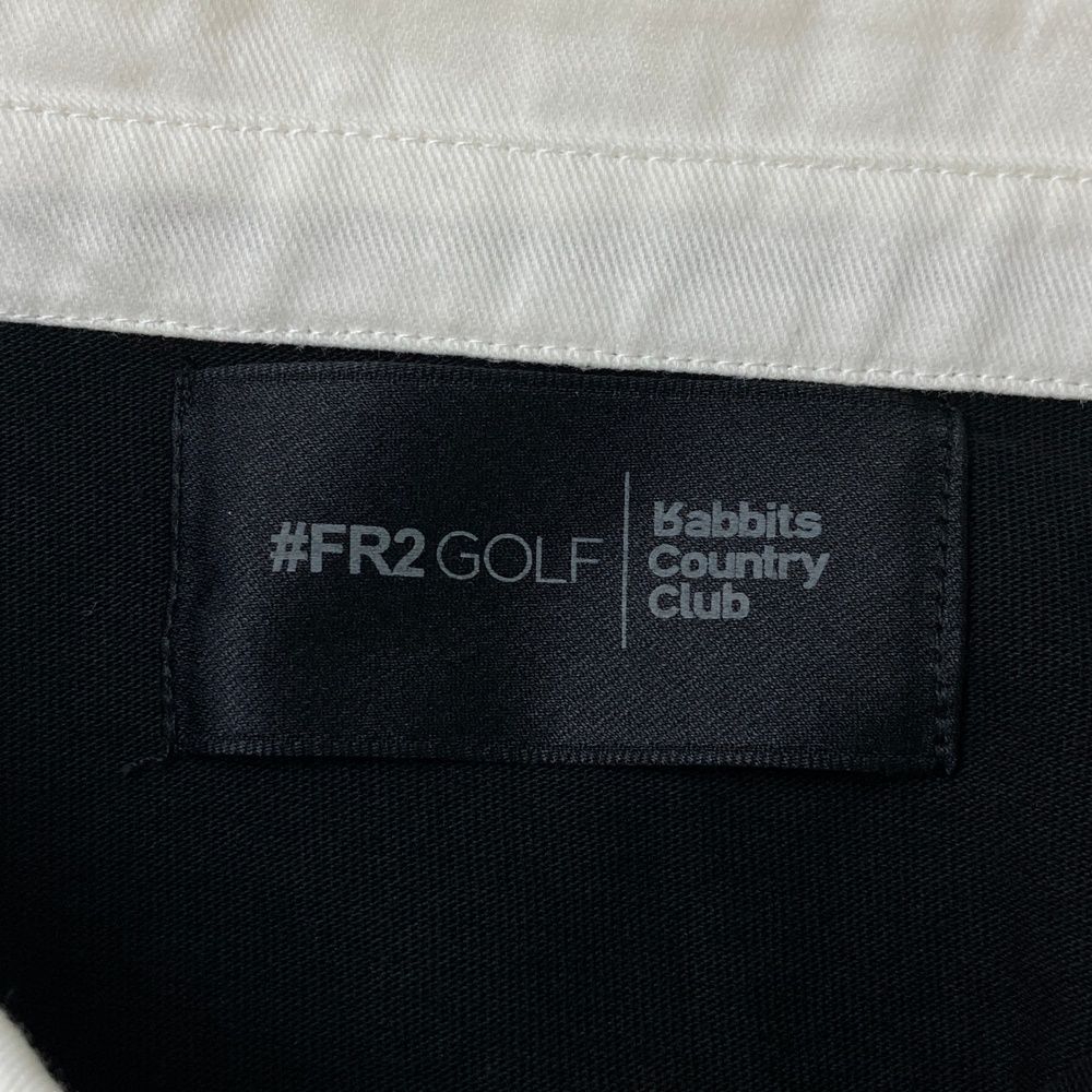 サイズ：3XL FR2 GOLF エフアールツーゴルフ  バックプリント 半袖ポロシャツ  ブラック系 [240101426524] ゴルフウェア メンズ ストスト サイズ：3XL FR2 GOLF エフアールツーゴルフ バックプリント
