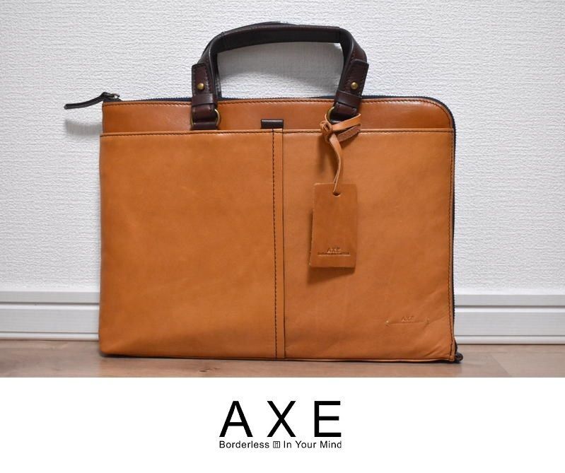 新品 AXE アックス 薄マチ レザービジネスバッグ 定価25200円 A4 新品 AXE アックス 薄マチ レザービジネスバッグ 定価25200円 A4