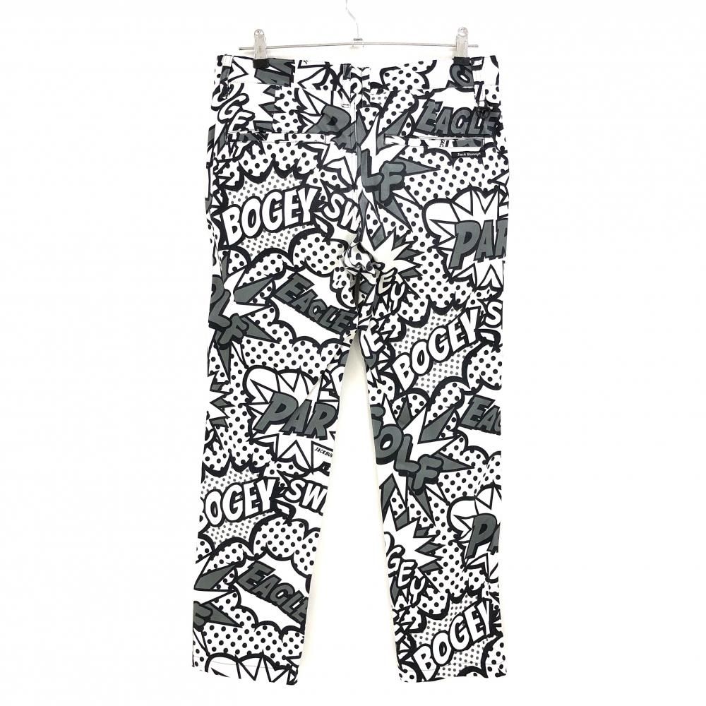 ジャックバニー パンツ 白×黒 総柄 ストレッチ メンズ 4 ゴルフ