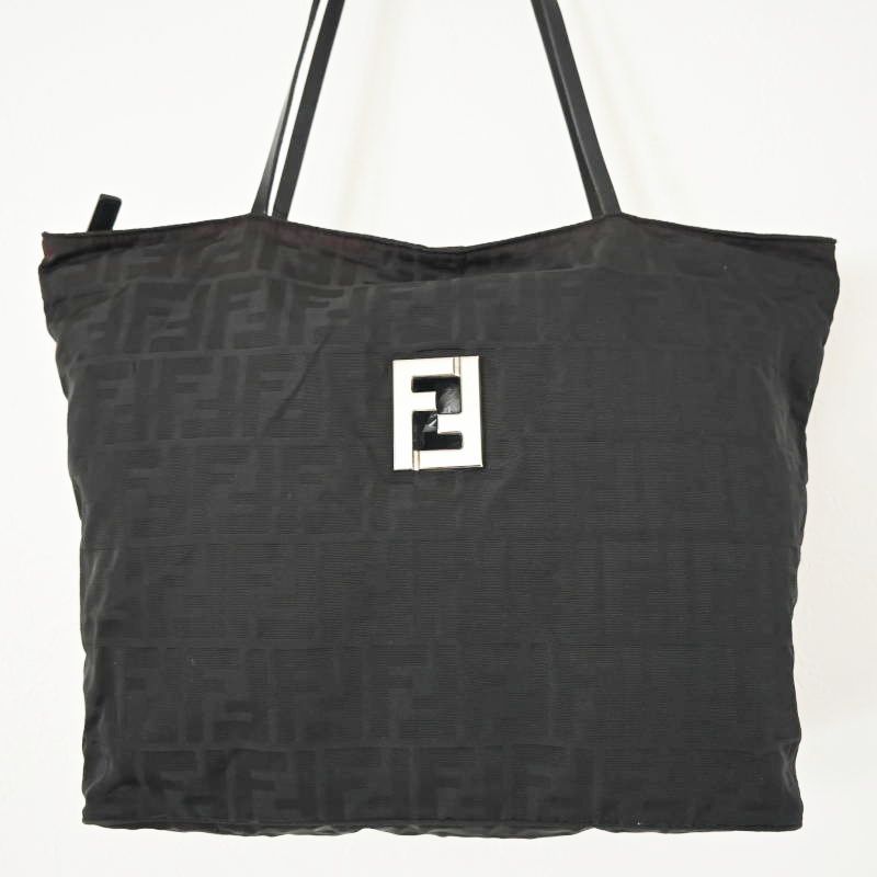 FENDI フェンディ ズッカ ナイロン/レザー トートバッグ