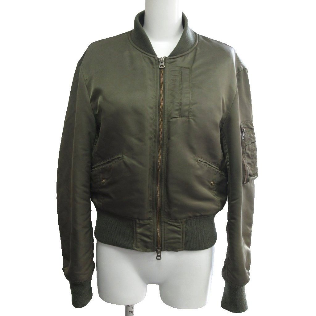 マメクロゴウチ Mame Kurogouchi 15AW 刺繍MA-1 フライトジャケット ブルゾン ボンバージャケット 中綿 MM15AW-JK055 ミリタリー カーキ サイズ2