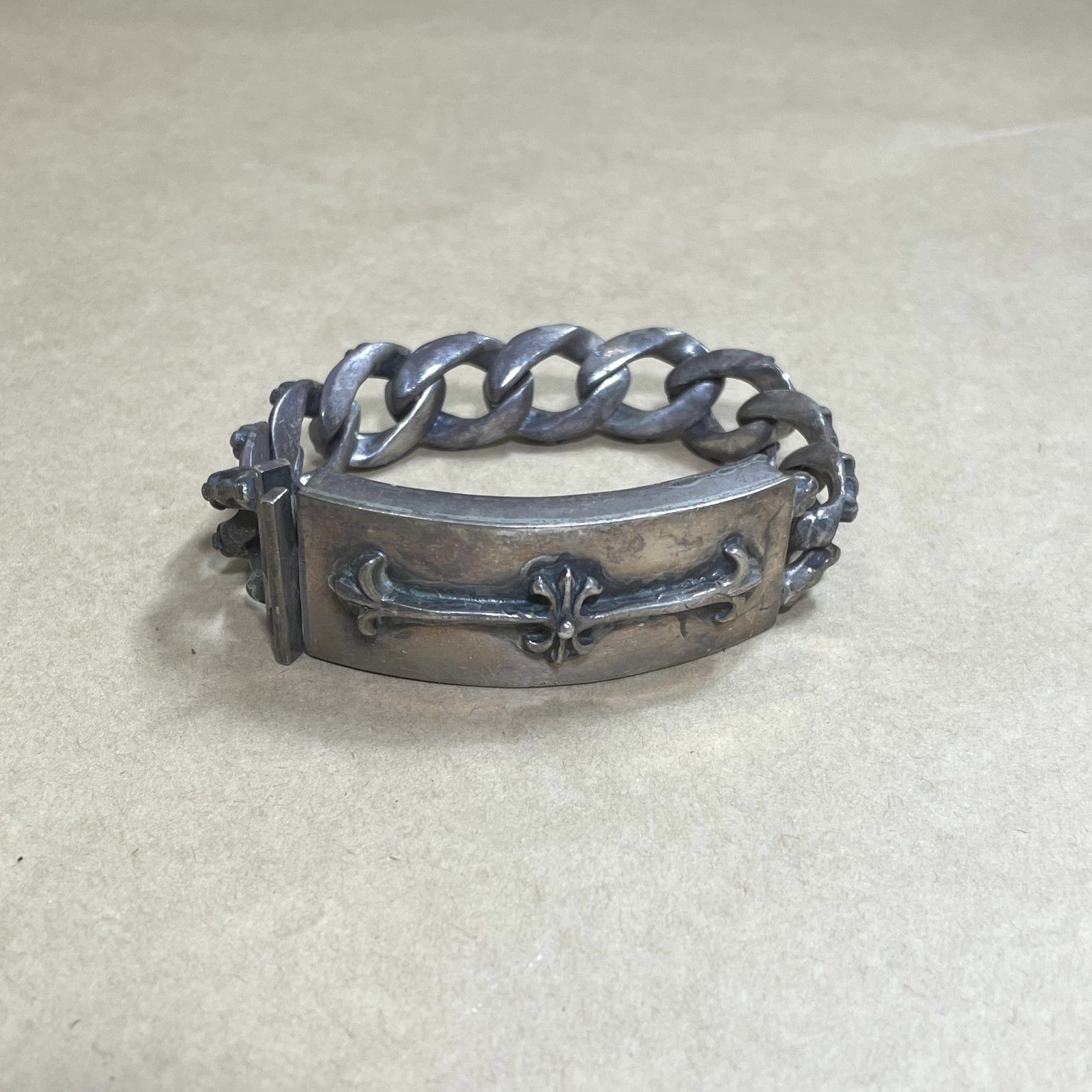 ヴィンテージ　シルバー　バングル　silver刻印 錫 (スズ) × silver バングル【Narrow Plate Tin Bangle 】刻印