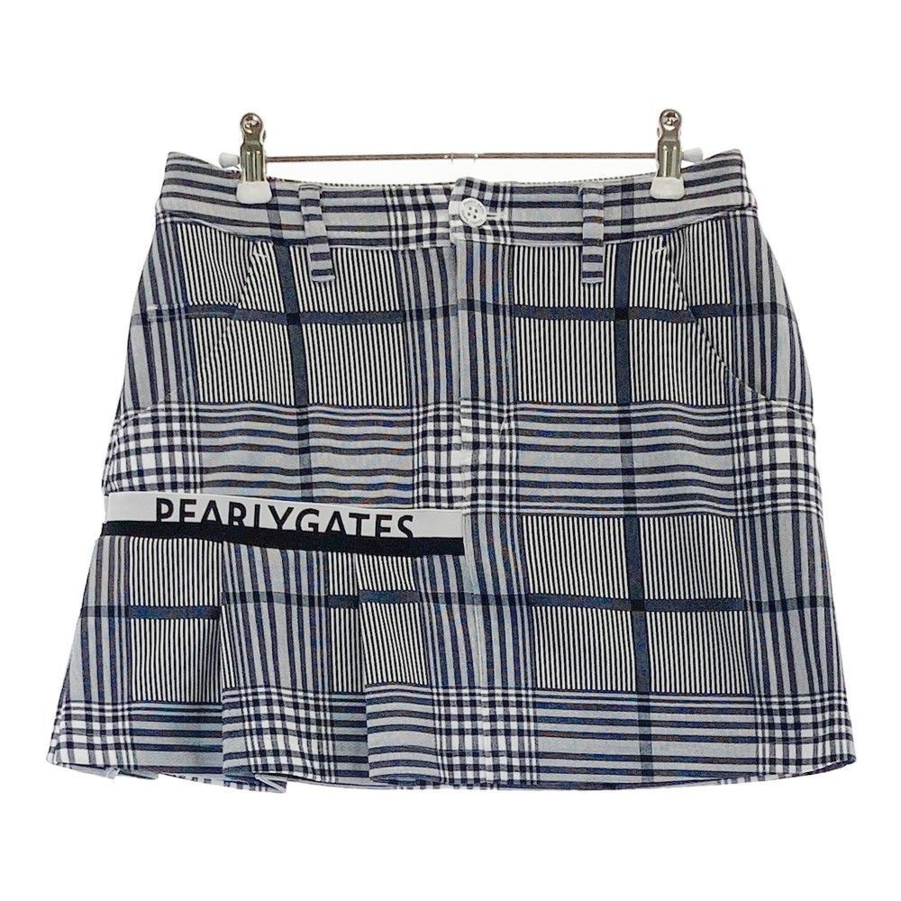 サイズ 0 PEARLY GATES パーリーゲイツ モデル ストレッチスカート ロゴ チェック柄 グレー系 240101439361 ゴルフウェア レディース ストスト