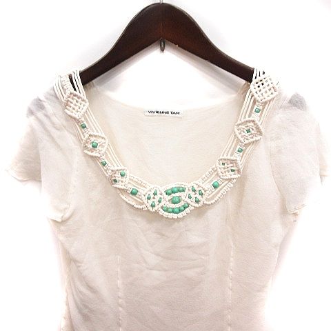 ヴィヴィアンタム VIVIENNE TAM シャツ ブラウス 半袖 絹 シルク 0 アイボリー /RT - メルカリ