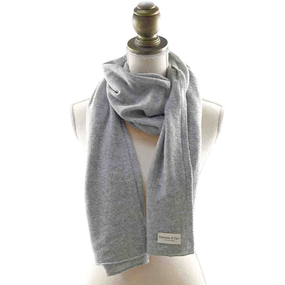 【美品】  ジョンストンズ　カシミヤ　リブマフラー　ストール　グレー 楽天市場】JOHNSTONS OF ELGIN ジョンストンズ カシミヤ
