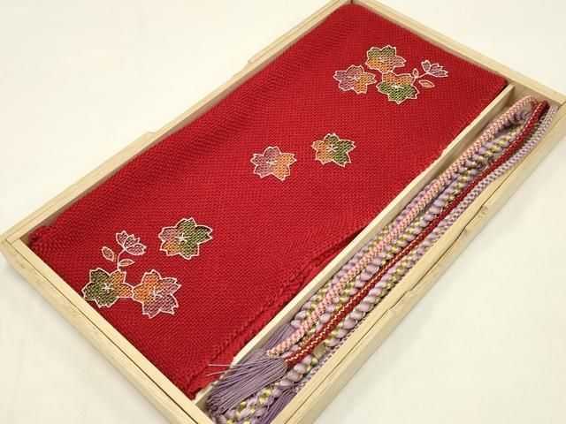 平和屋着物●和装小物 帯締め 帯揚げセット 振袖用 総絞り 舞花文 金糸 金銀彩 撚り房 AABC2665ay