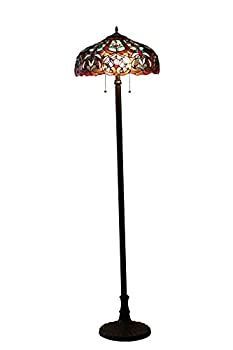 【中古】【輸入品・未使用】Chloe照明ch33473bv18-fl2?Sadie tiffany-style Victorian 2-lightフロアランプwith 18インチShade