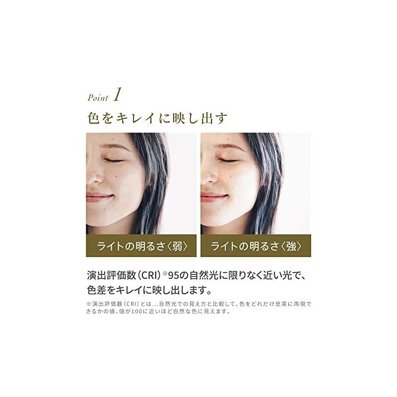 FESTINO フェスティノ 充電式LEDファンミラー SMHB-032 メイクミラー 5倍拡大鏡付き LEDライト＆送風ファン搭載 自然光 180度回転 スマホ充電 USB給電口付き サンドベージュ 0