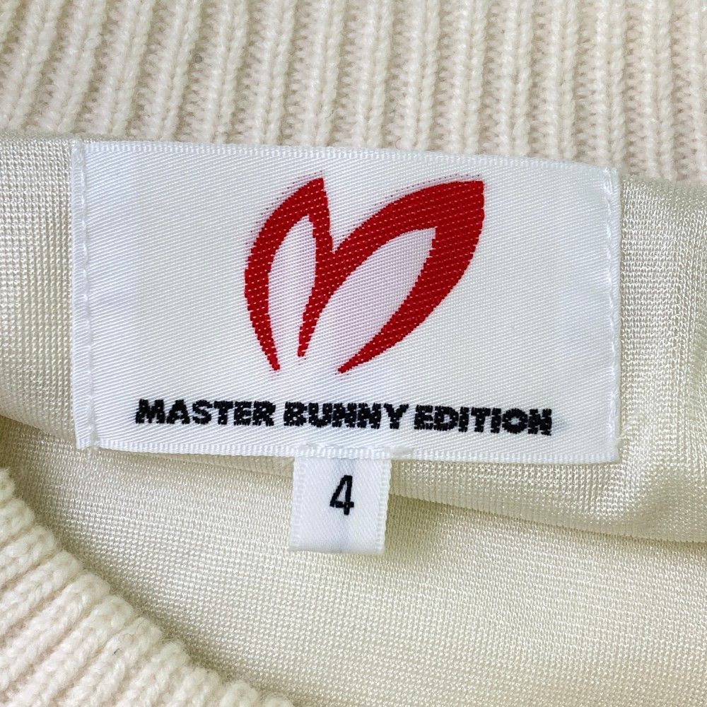サイズ：4 MASTER BUNNY EDITION マスターバニーエディション  裏地付　モックネック ニットセーター  ホワイト系 [240101440208] ゴルフウェア メンズ ストスト サイズ：4 MASTER BUNNY EDITION マスターバニーエディション