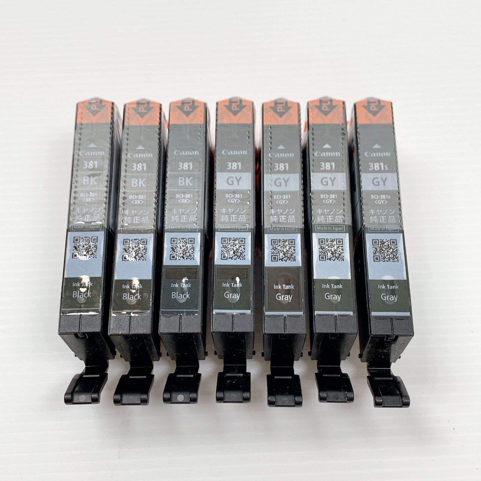 未使用 キヤノン インクカートリッジ BCL-381 ブラック グレー 7個 