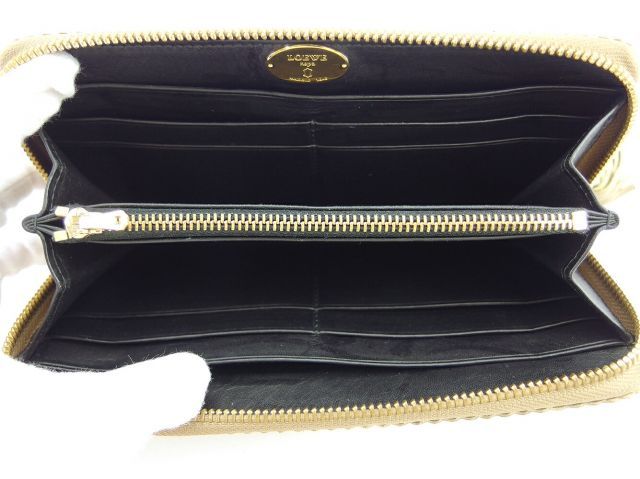 LOEWE長財布 ゴールドファスナー LOEWE】ロエベ ジップアラウンドウォレット 長財布レディース