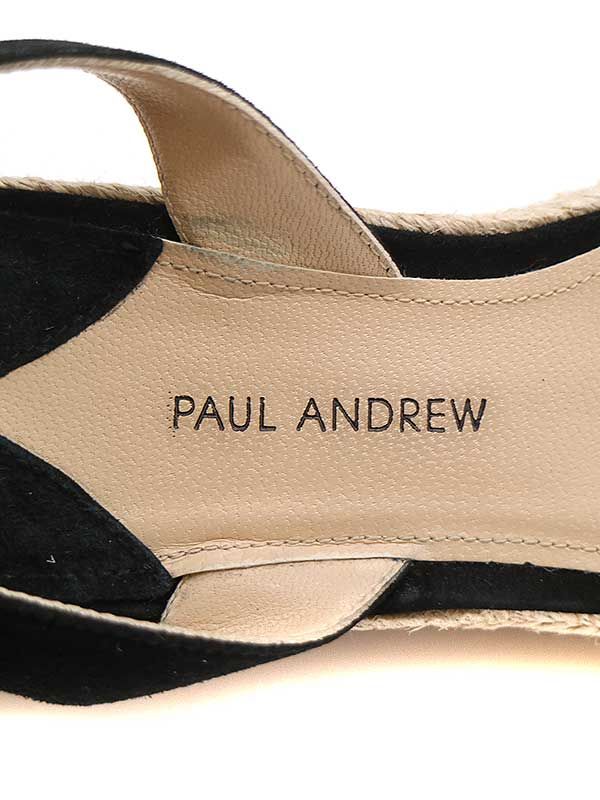 PAUL ANDREW スウェードエスパドリーユサンダル 黒39