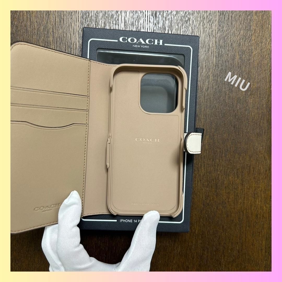 残りわずか】COACH コーチ Iphone オンライン 14 PRO 手帳型ケース