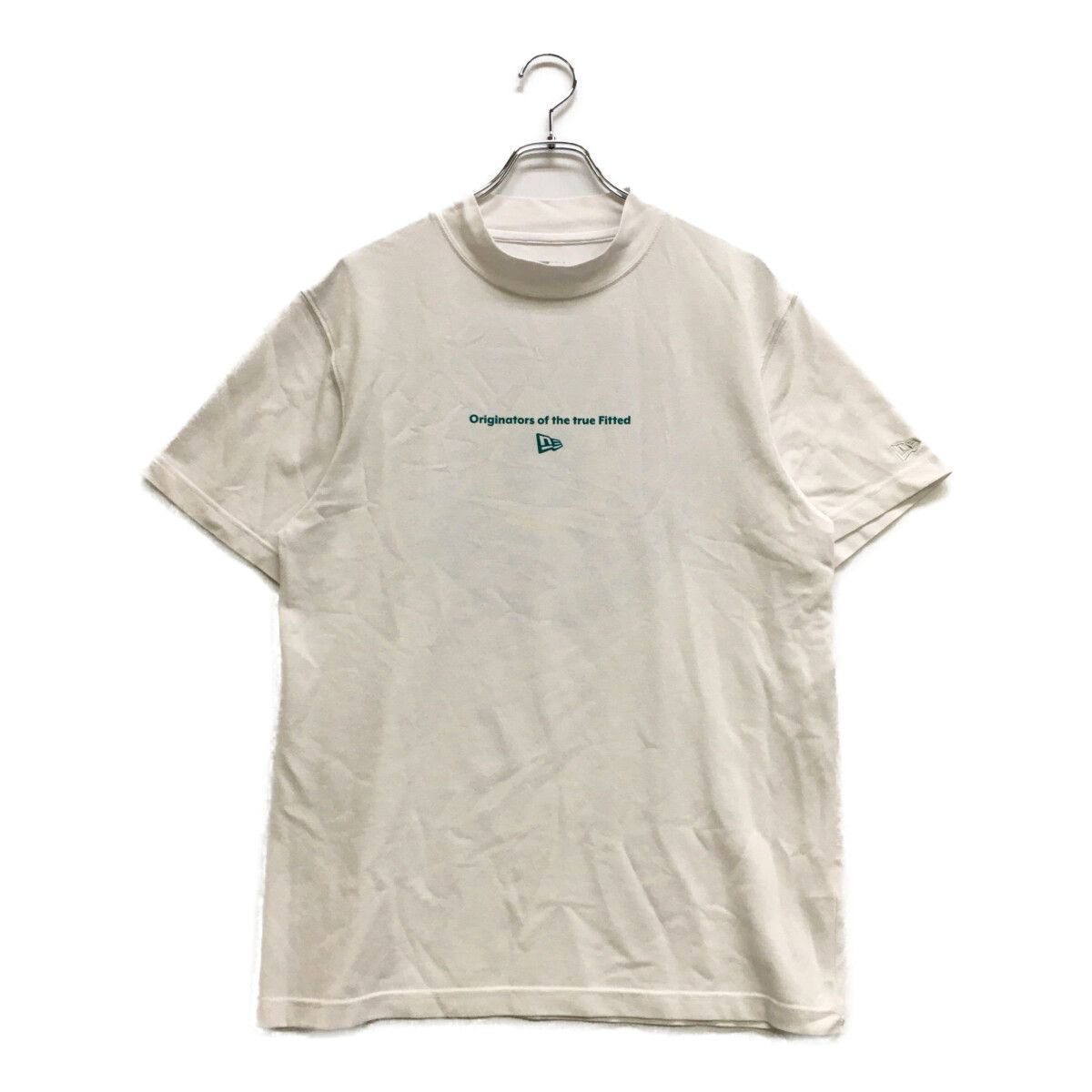 中古 メンズ ニューエラゴルフ NEW ERA GOLF 半袖シャツ L 白 モックネック サークルロゴ