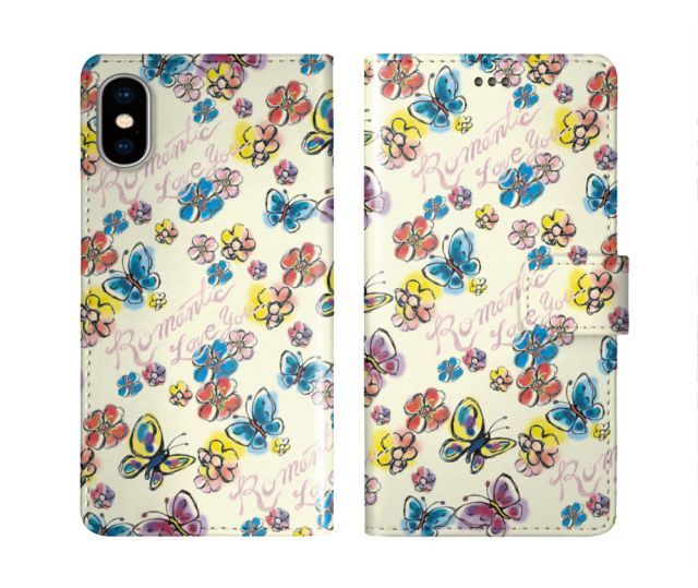 [iPhone16 Plus] iPhone15 ケース スカラー スマホケース 手帳型 iPhone16 ケース iPhone 16 15 14 13 SE 第3世代 第2世代 スマホカバー 全機種対応 手帳 ScoLar メルヘン 蝶 花 フラワー ロマン