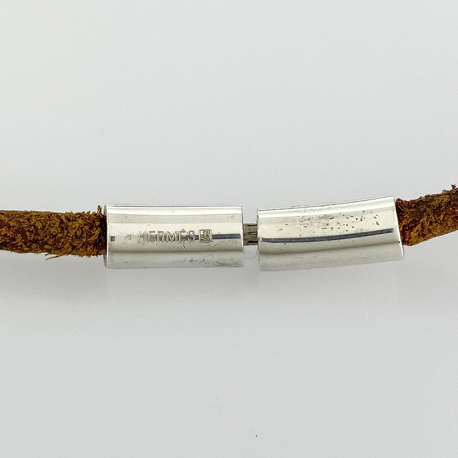 エルメス HERMES シェーヌダンクル ネックレス レザー Sv925