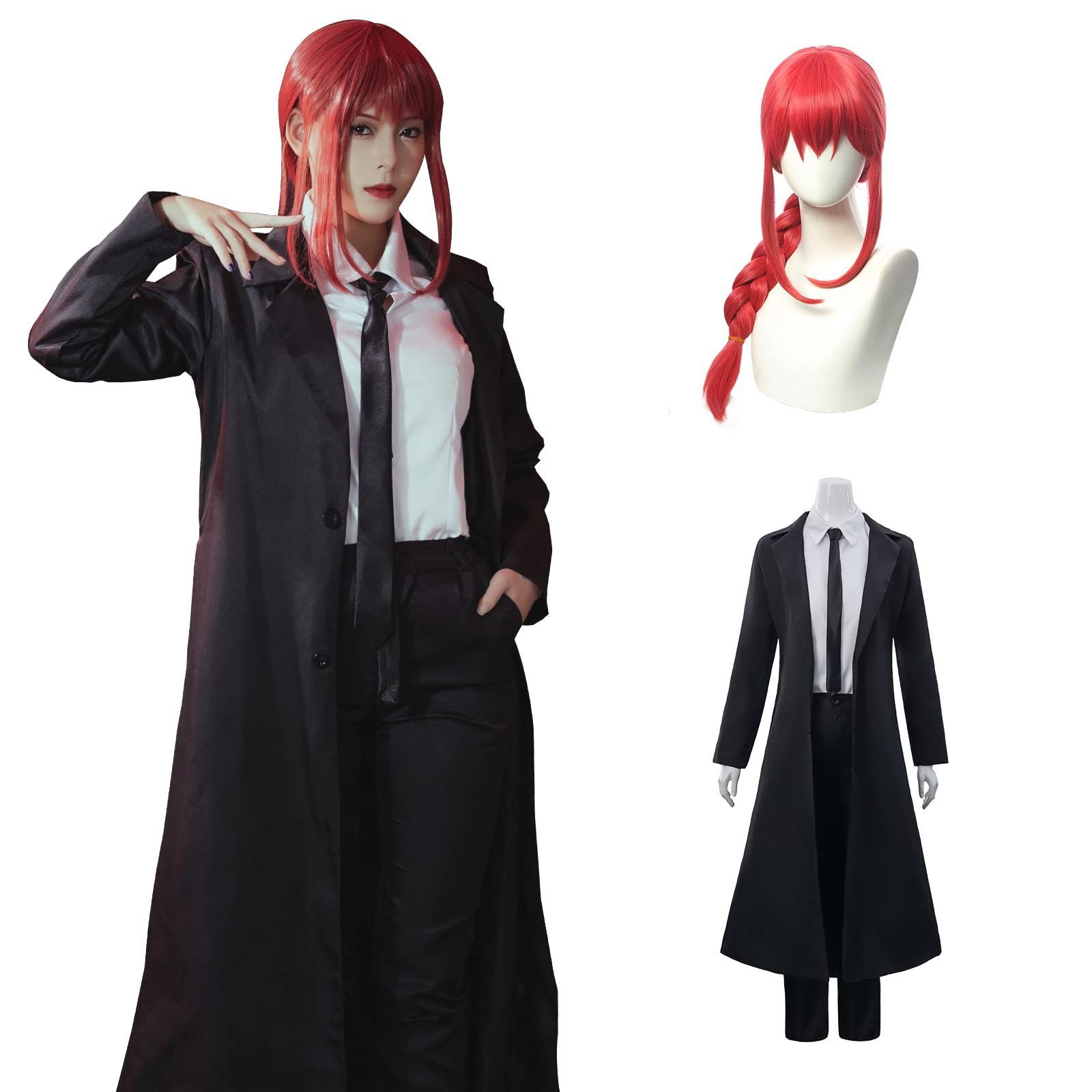 人気商品 ウィッグ付き コスプレ マキマ コスプレ衣装 大人用 マキマ cosplay 大人用 仮装 文化祭 神併 コスチューム ステージ服 マキマ ウィッグ付きL