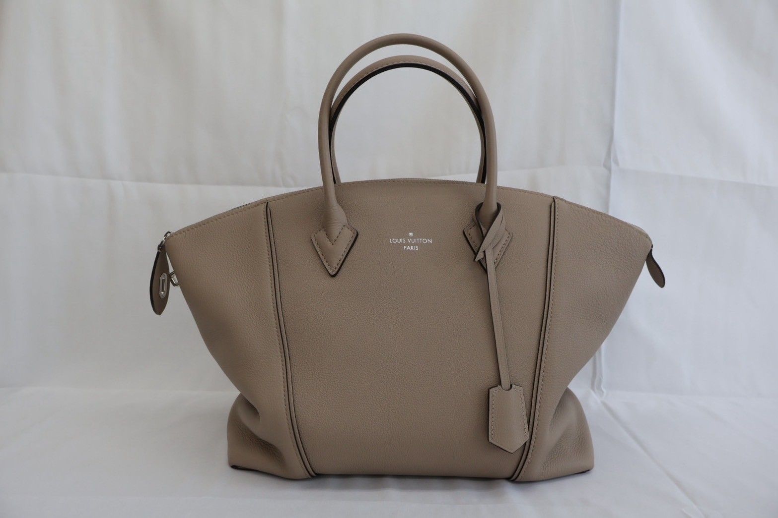 LOUIS VUITTON パルナセアロックイット MM ショルダーバッグ M94593 グレーベージュ シルバー金具 カーフスキン MI0169