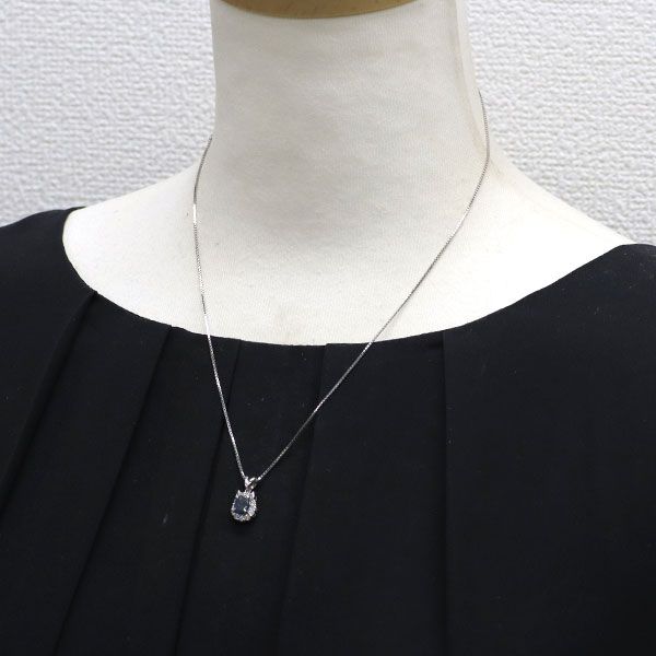 セイコー Pt900/ Pt850 ブラック オパール ダイヤモンド ペンダント  