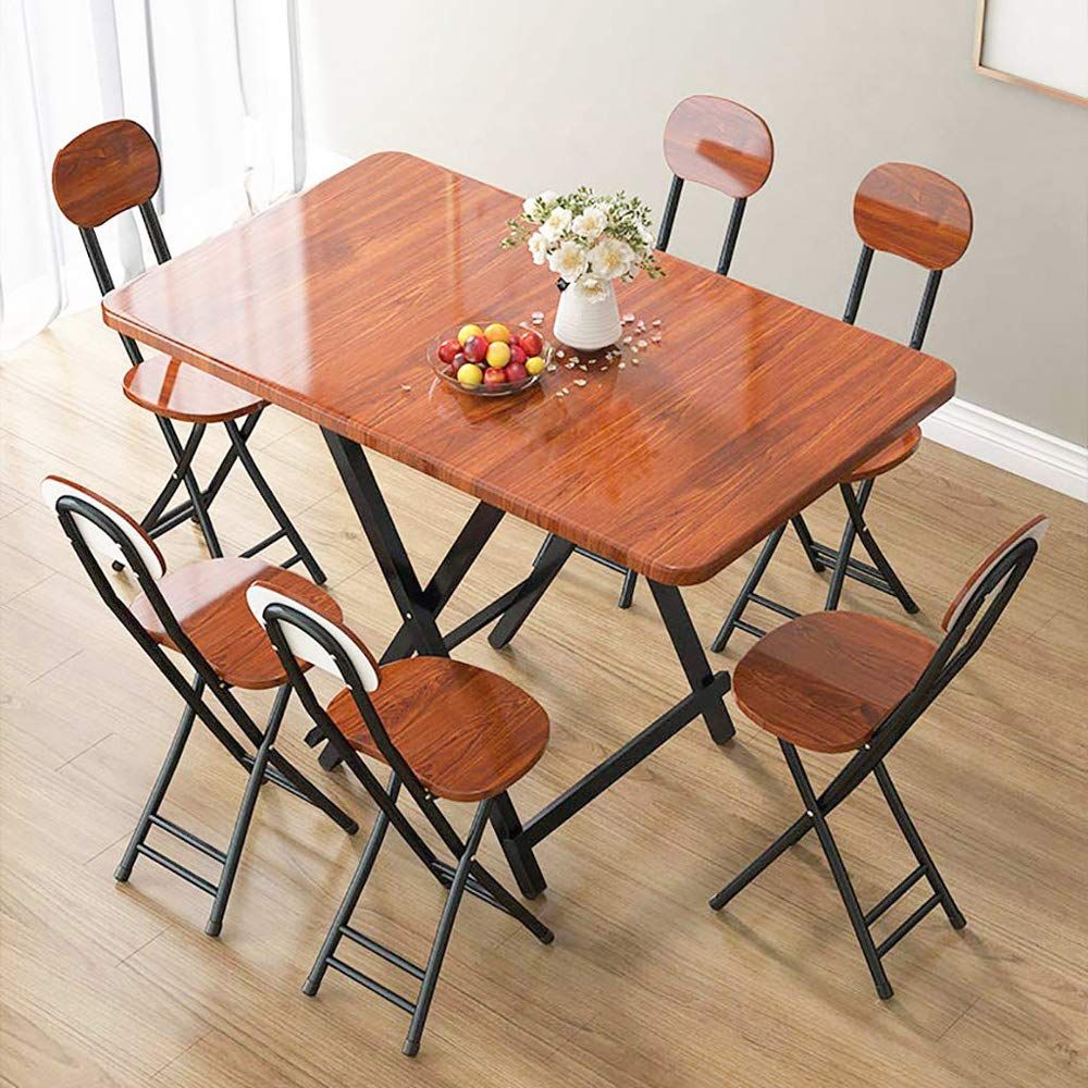 ダイニングテーブル 折りたたみ 幅120cmx奥行60cmx高さ74cm 使用1 2 4 6人 組み立て不要 Bidesen 折りたたみダイニングテーブル 耐荷重50kg くるみ色