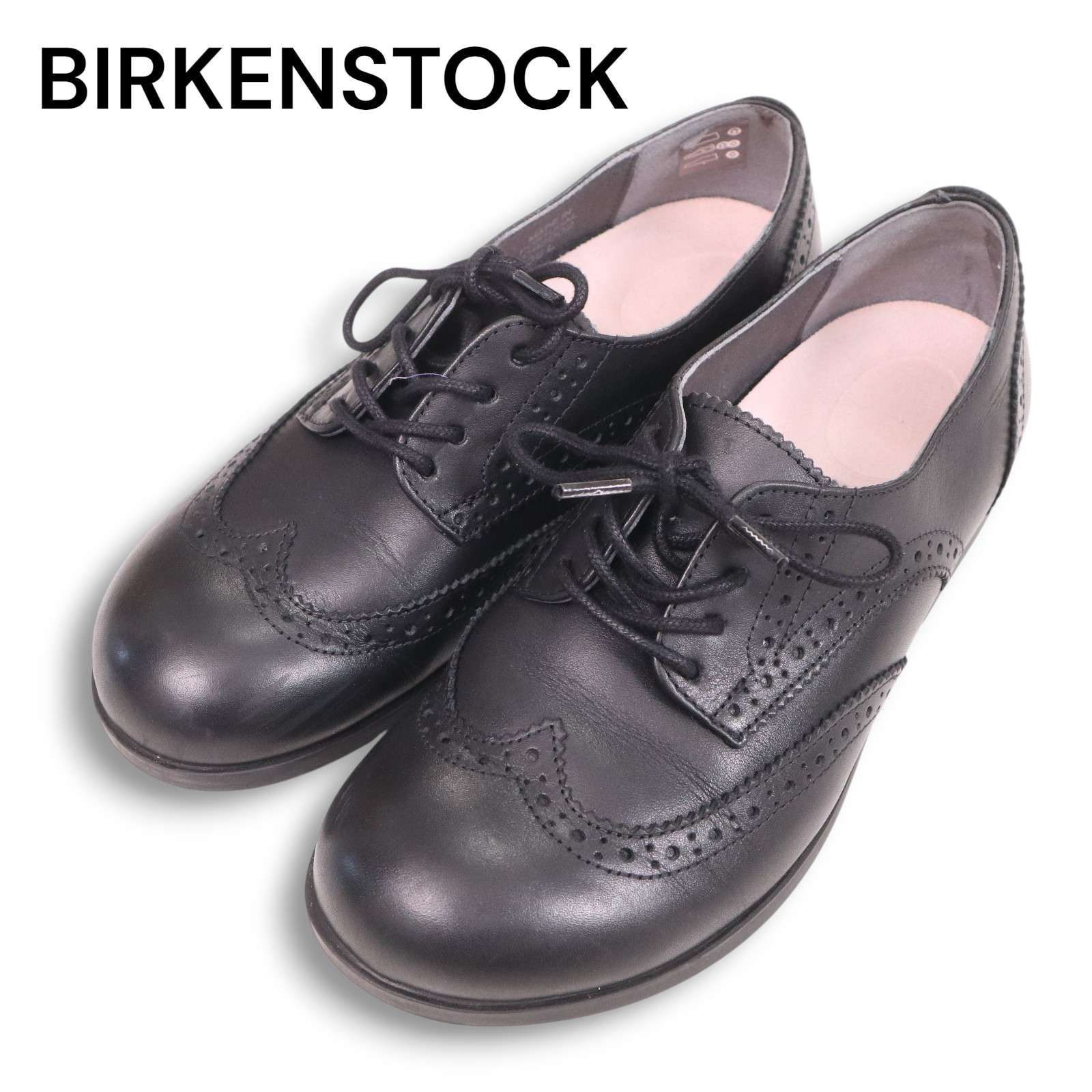 ビルケンシュトック　ララミーロー　ウイングチップレザーシューズ　本革　黒　36 BIRKENSTOCK ビルケンシュトック ウィングチップ♪ ララミー