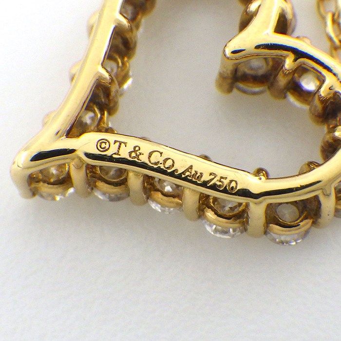 ティファニー ネックレス センチメンタル ハート ダイヤ 750 K18 YG