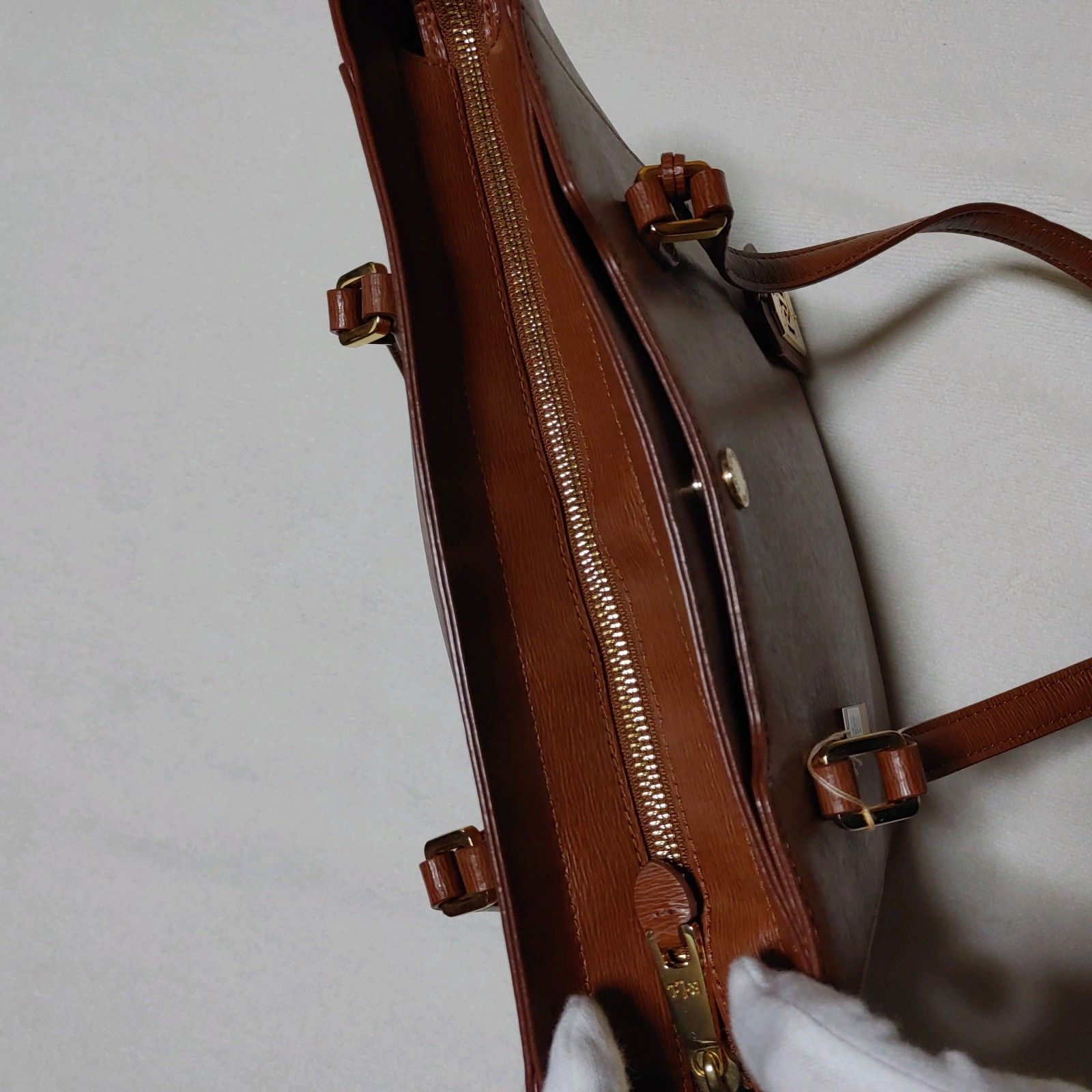 未使用保管品】LAUREN RALPH LAUREN レザー トートバッグ ブラウン  