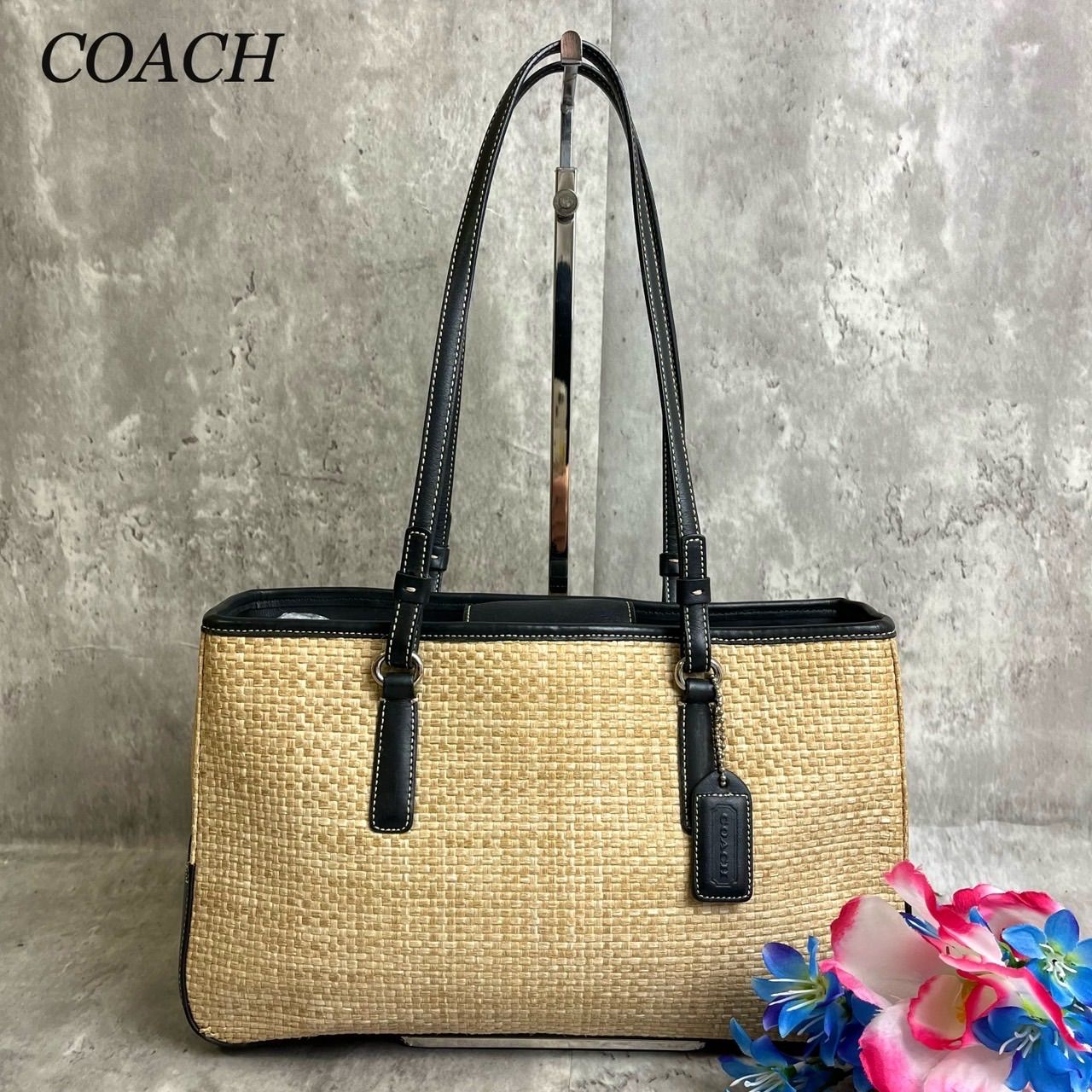 ✨良品✨ COACH コーチ ハンドバッグ トートバッグ 籠バッグ ロゴ型