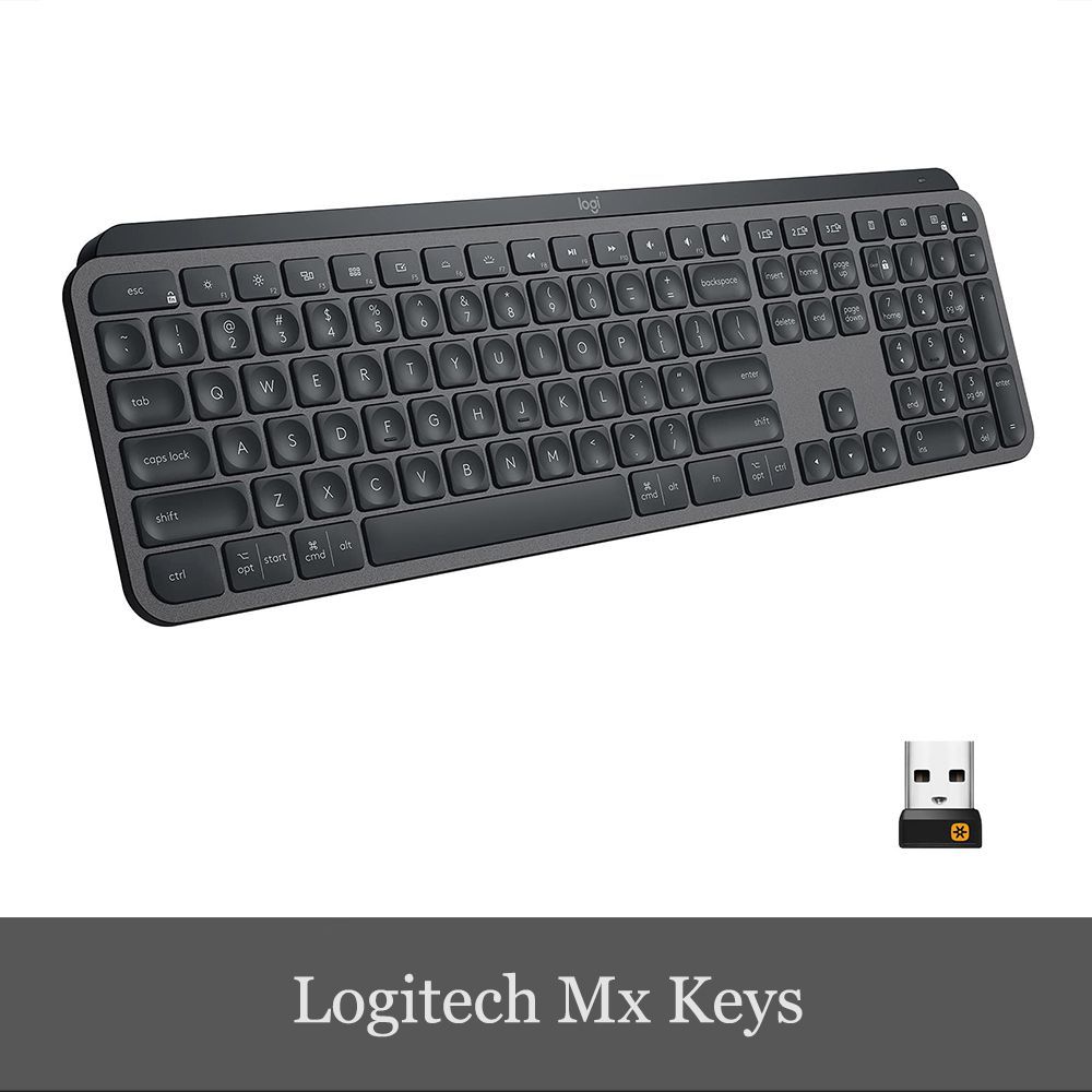 Logitech Mx Keys ワイヤレス キーボード グラファイト 充電式 bluetooth USB-C-A US配列 Win/Mac/Chrome/ios/Android 無線 一年間保証輸入品