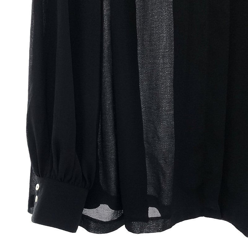 foufou / フーフー | sheer stand collar blouse シアースタンドカラーブラウス | F | ブラック | レディース 今週の販売情報】sheer stand collar blouse / ロゴTシャツ /high neck