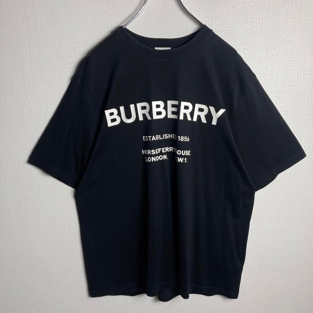 即完売モデル】バーバリーロンドン ビッグロゴ入り定番カラーTシャツ 