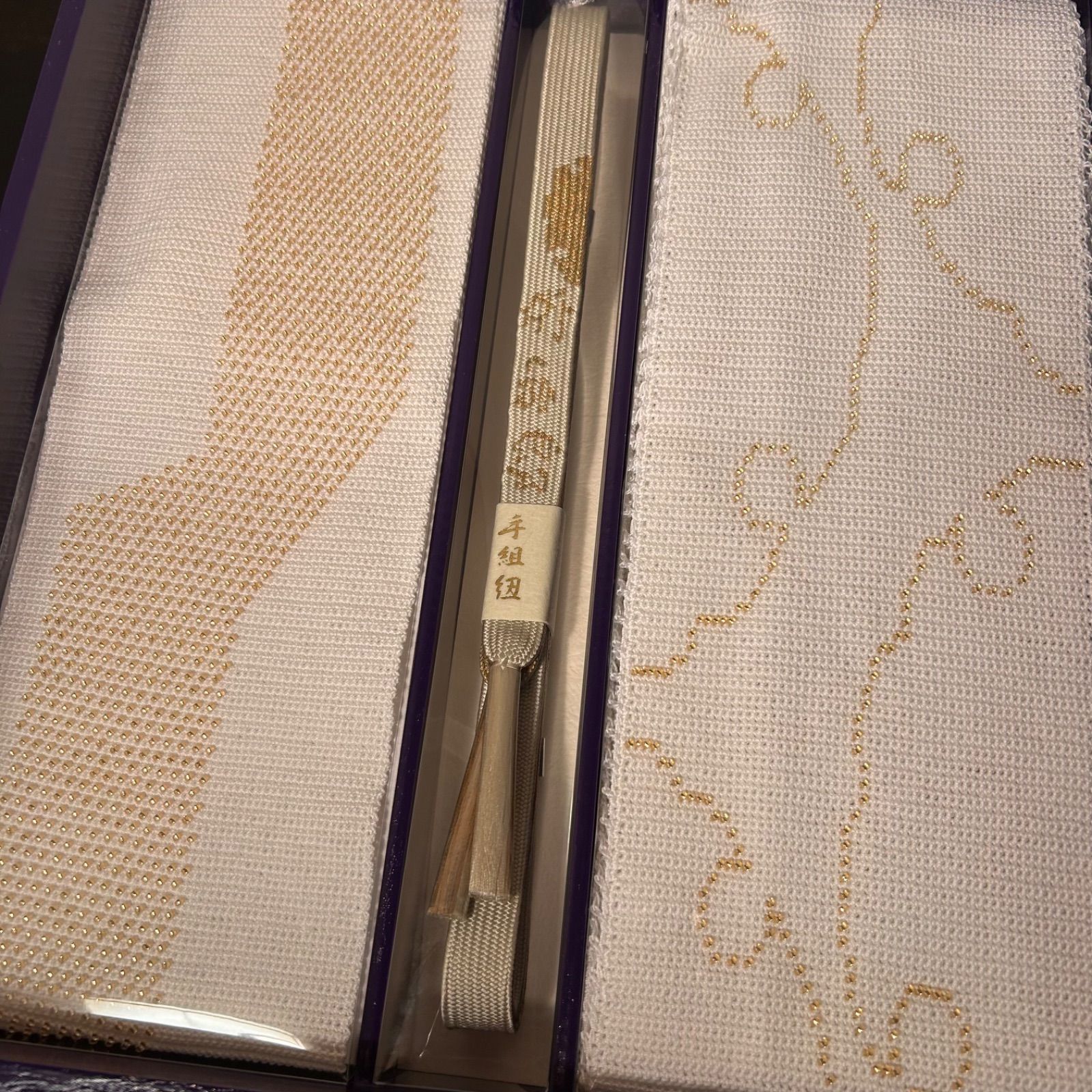 安治郎ネーム入り･雪輪柄•ビーズ刺繍•木製化粧箱入•