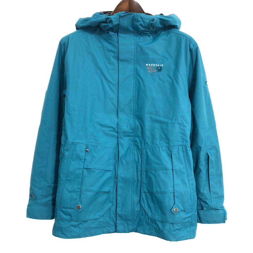 MOUNTAIN HARDWEAR マウンテンハードウェア マウンテンパーカー アウトドア ターコイズブルー (メンズ M) 中古 古着 R6166