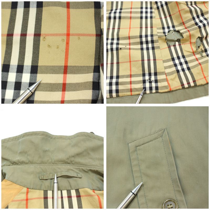 Burberry バーバリー　ヴィンテージ　トレンチコート　玉虫　大きめサイズ BURBERRY - バーバリー トレンチコート 90S 玉虫色調 カーキ