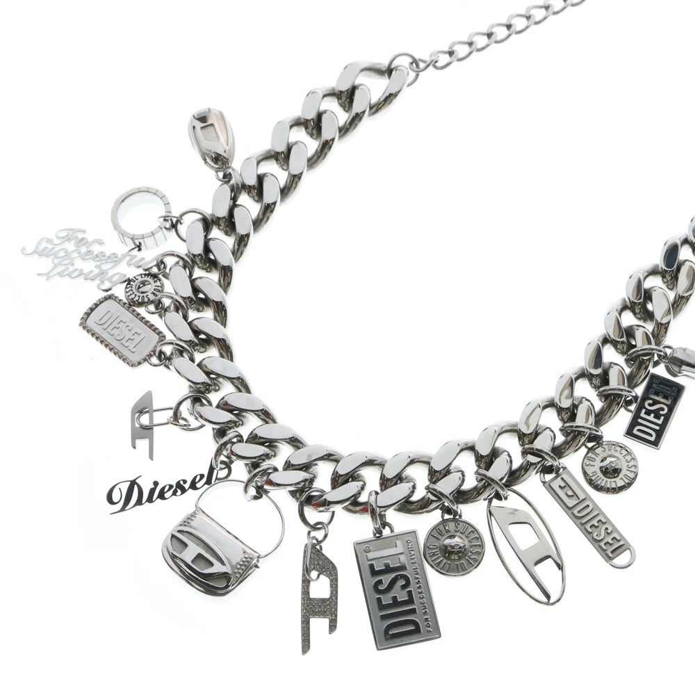 DIESEL (ディーゼル) STAINLESS STEEL CHARM CHAIN NECKLACE