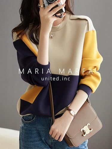 スイッチ バイ プルオーバー 秋 長袖 配色 切り替え あったか トップス スウェット レディース デザイン ファッション ストライプ 原宿 原宿系 ティーン カッコイイ ヴィジュアル 格好いい 部屋着 仕事着 スタイリッシュ テレワーク 二次会 疲れな