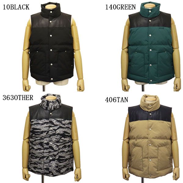 Schott (ショット) 2257006 CLASSIC LEATHER COMBI DOWN VEST