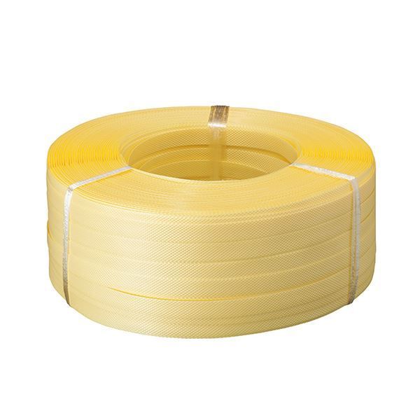 TANOSEE PPバンド 手締め用 15mm×500m 黄色 1セット 5巻