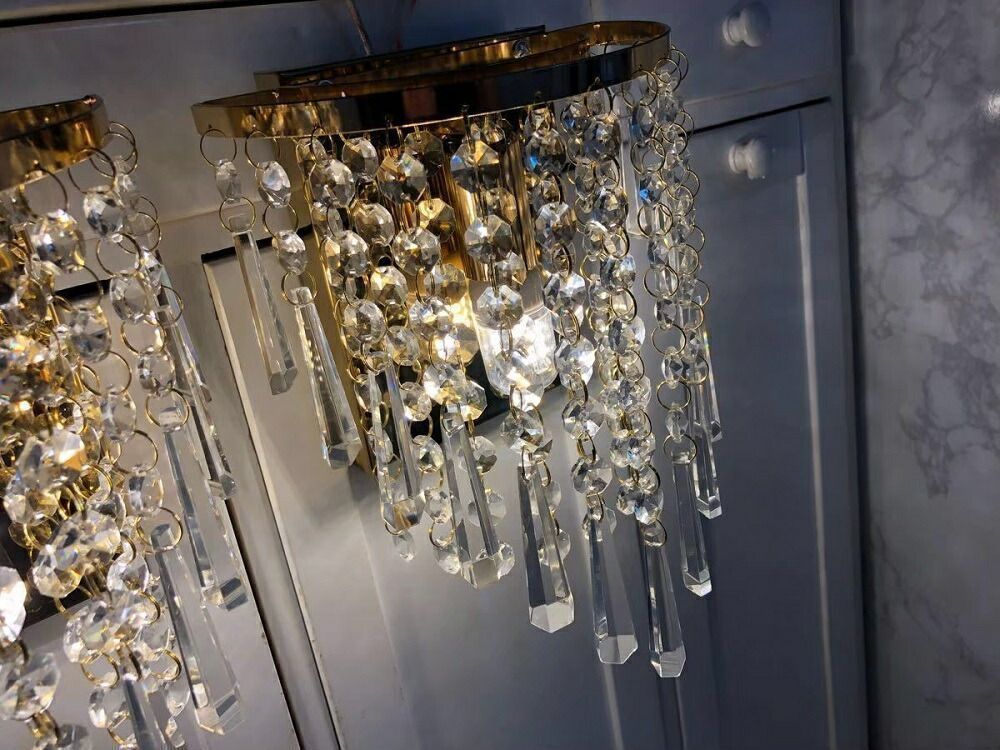 シャンデリア 2個セット クリスタルガラス製 ビーズ使用のゴージャス壁掛け NEXPOTALLINN_EU