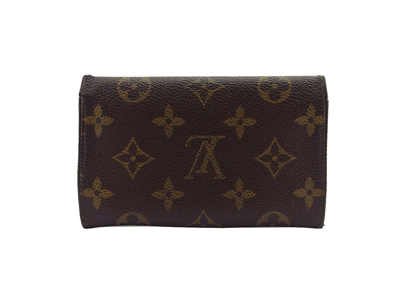 ルイ ヴィトン LOUIS VUITTON 二つ折り財布 モノグラム ポルトモネジップ ブラウン ベージュ レディース